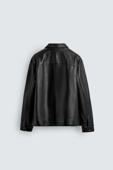 BLOUSON EN CUIR - Noir de Zara - Image 7