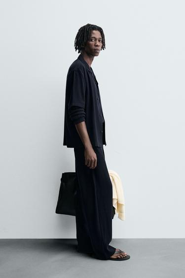 FLOWING RELAXED FIT SHIRT - Navy blue by Zara - Image 3