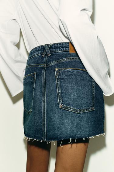 Z1975 DENIM RAW-HEM SKORT - Blue by Zara - Image 5