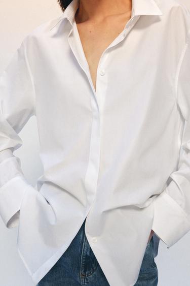 ZW COLLECTION POPLIN SHIRT - White by Zara - Image 3