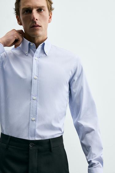 CHEMISE REGULAR FIT COTON - Rayures de Zara - Image 4