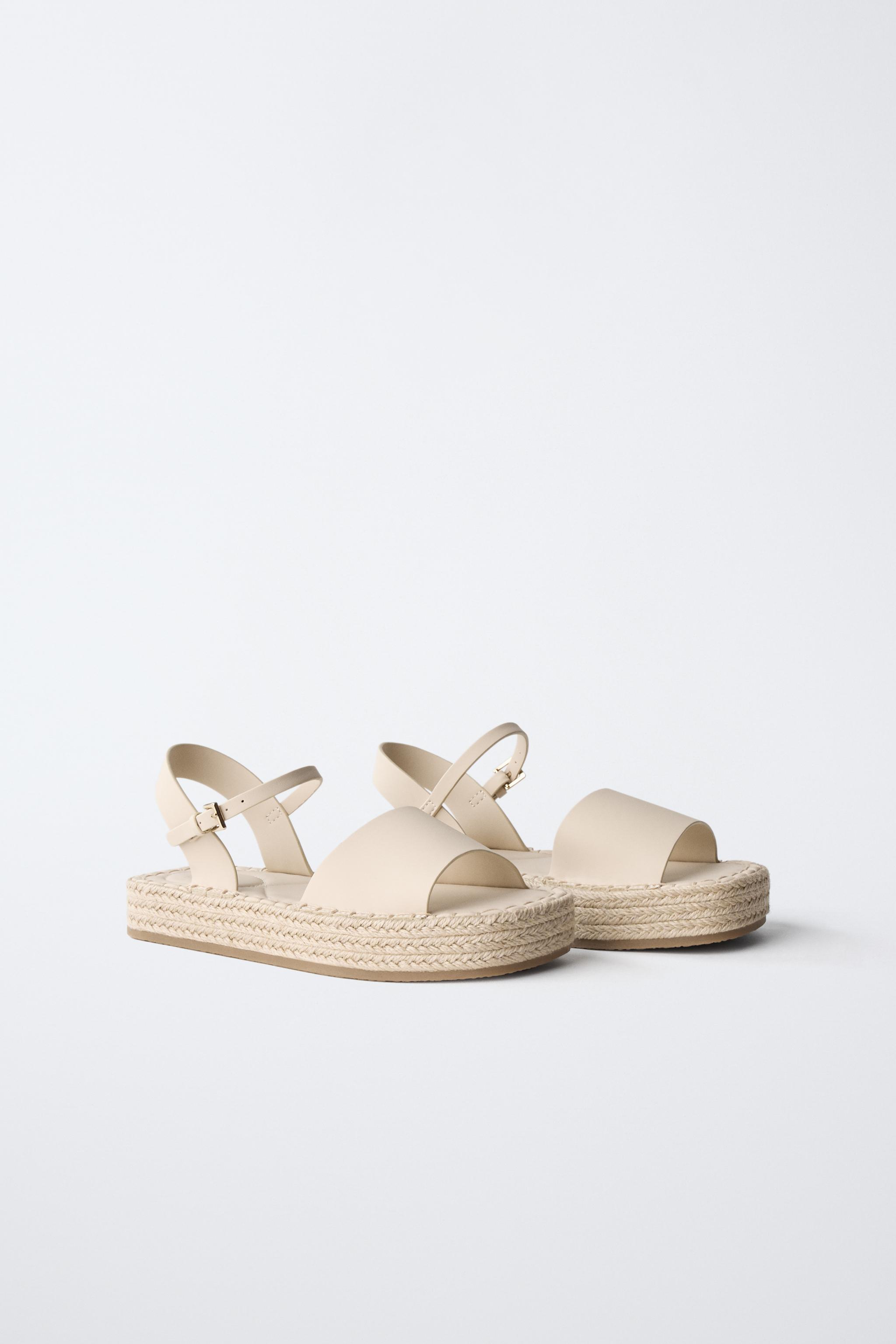 JUTE SANDALS — Ecru White