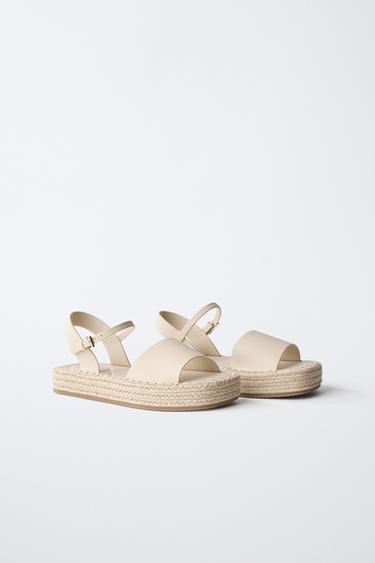 JUTE SANDALS - Ecru White by Zara - Image 1