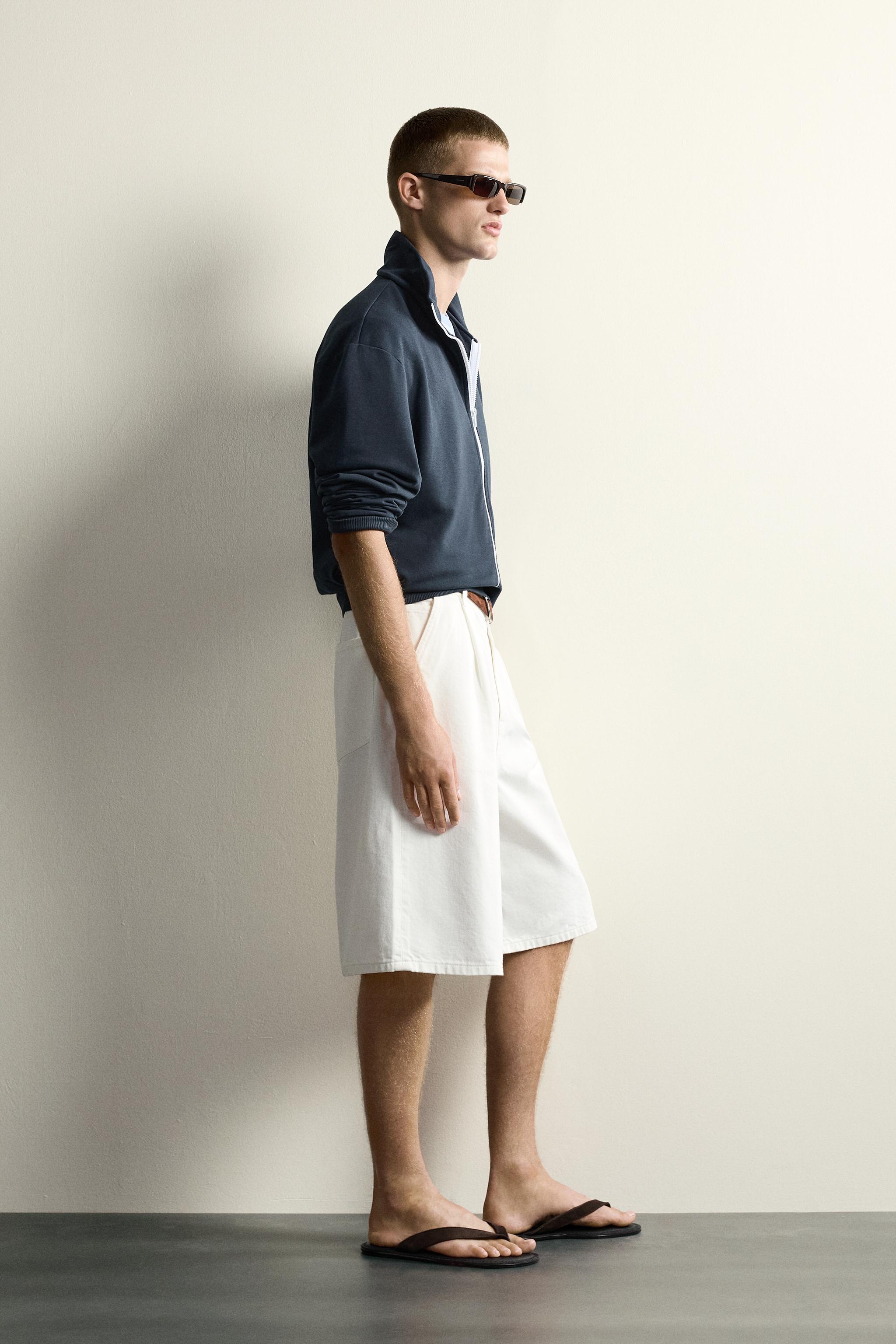 RELAXED FIT CONTRAST ZIP SWEATSHIRT