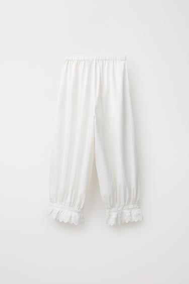 PANTALON DE PYJAMA BRODÉ ÉDITION LIMITÉE - Écru de Zara - Image 3