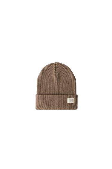 Zara RIBBED COTTON HAT - taupe brown - Image 0