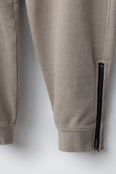 PANTALON JOGGER ZIPPÉ - Sable de Zara - Image 3