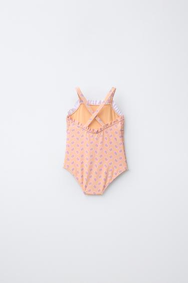 1-6 ANS/ MAILLOT DE BAIN NID D'ABEILLE À FLEURS - Rose de Zara - Image 1