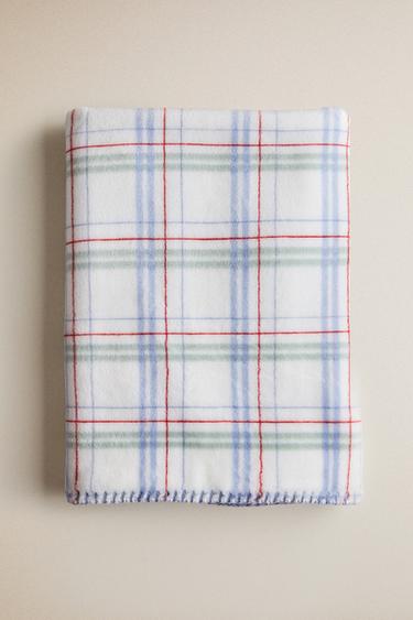 Zara CHECK CHILDREN'S BLANKET - 藍色