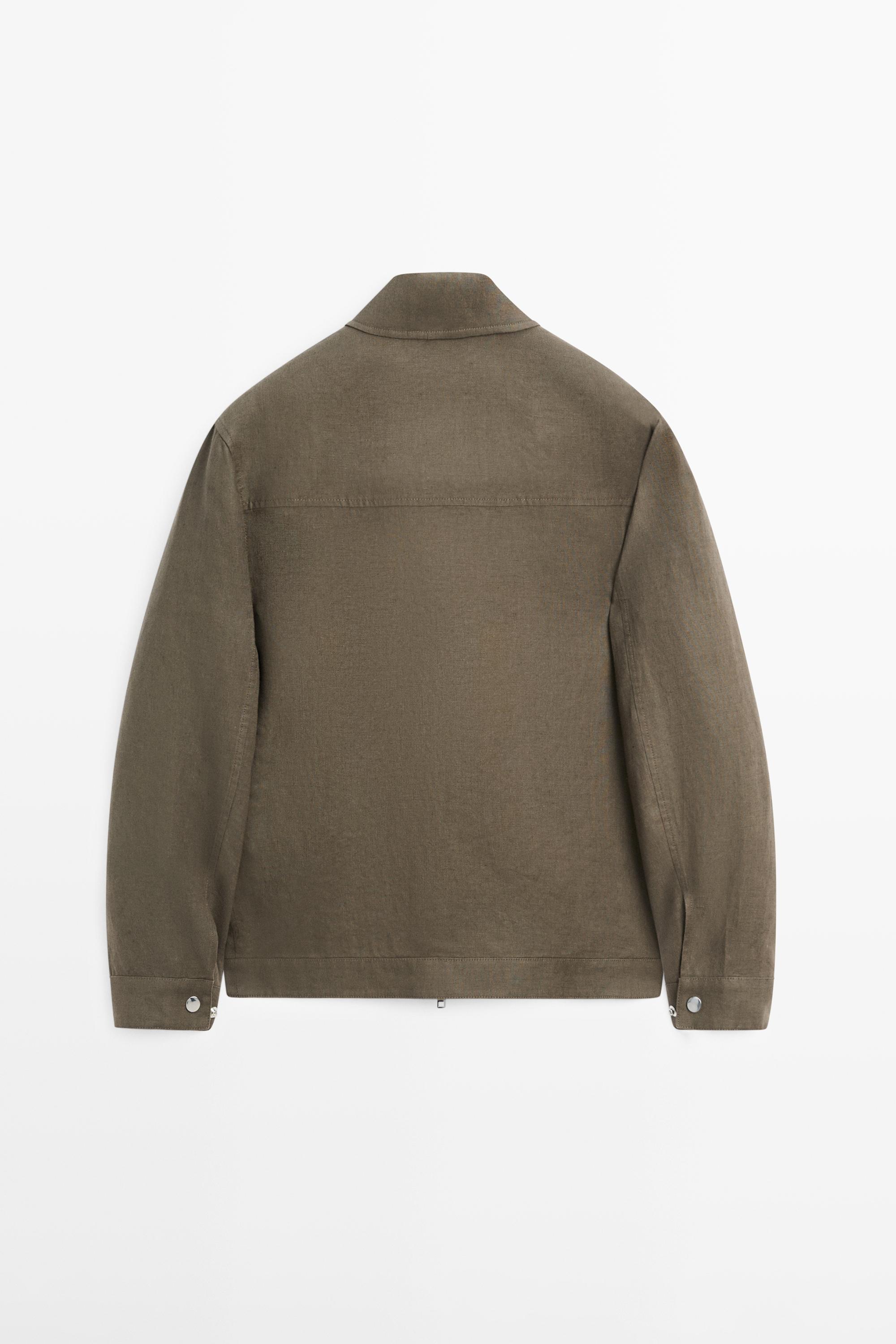 Cropped 100% linen jacket