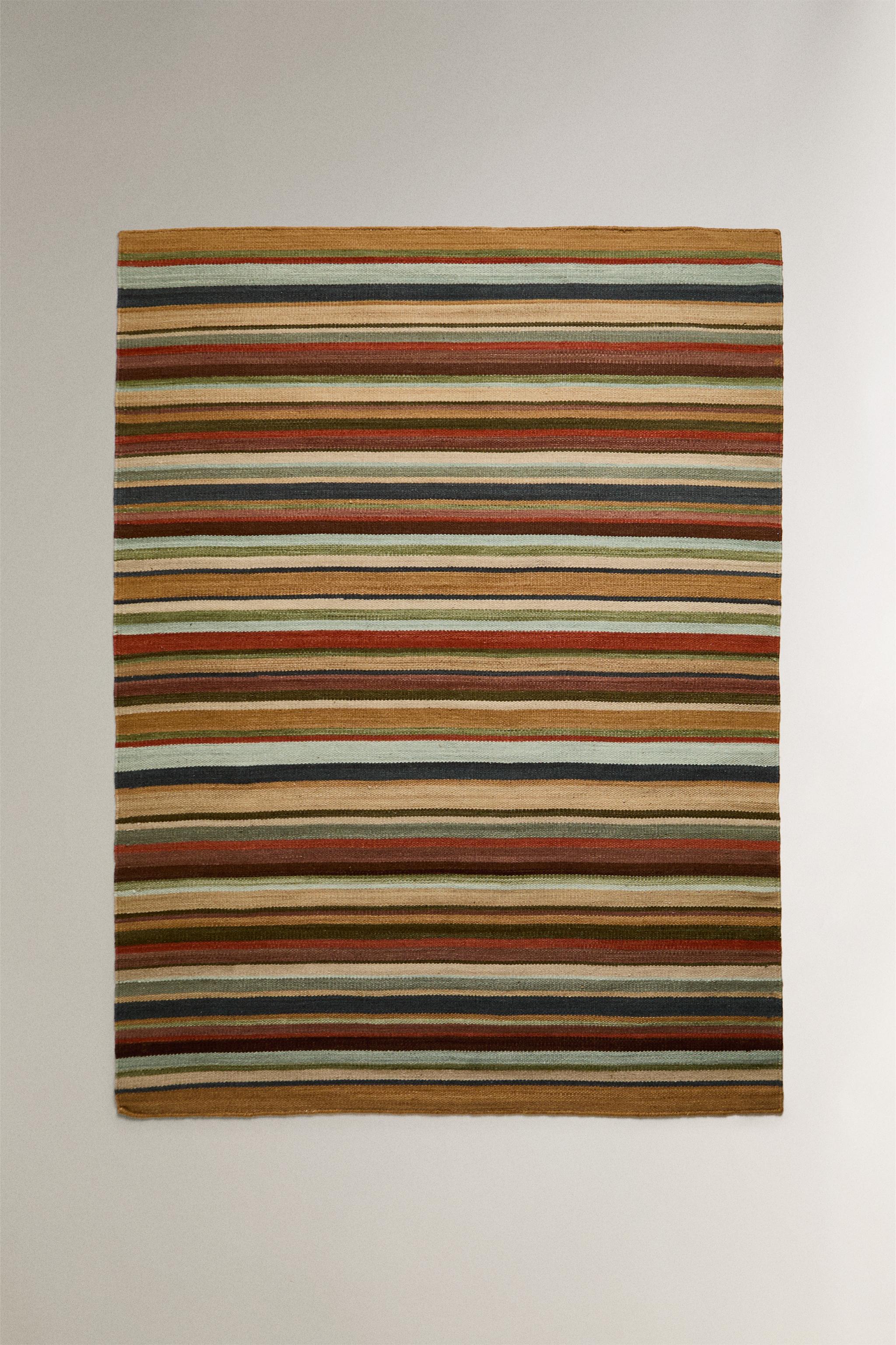ストライプ ウール ラグ - マルチカラー | ZARA Japan / 日本