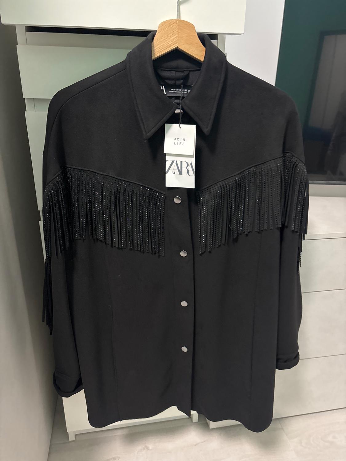 FAUX SUEDE OVERSHIRT WITH FRINGING - Image 4