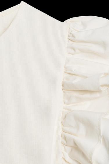VESTIDO COMBINADO VOLANTES - Crudo de Zara