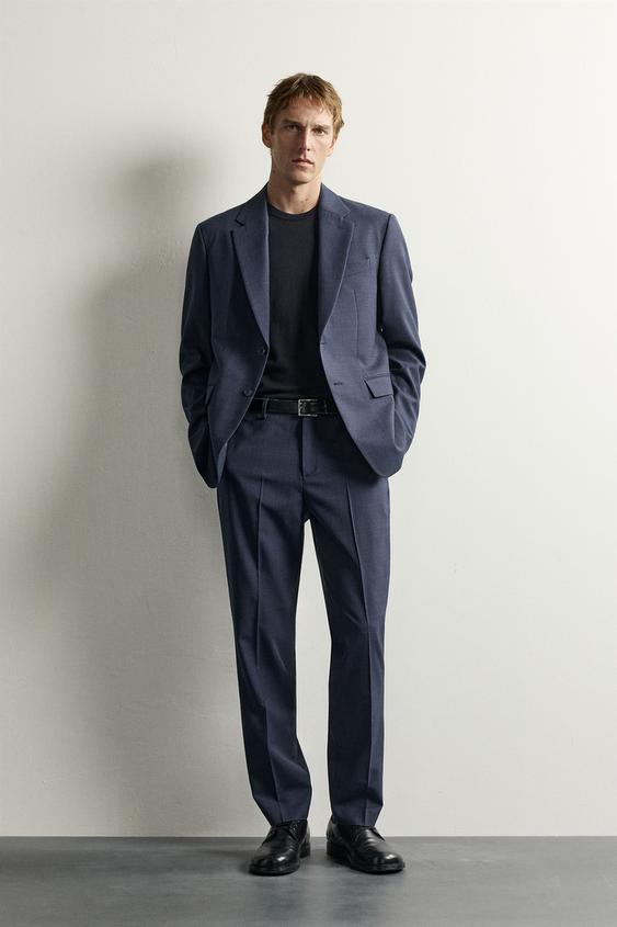 BLAZER REGULAR FIT TRAJE CON LANA - Marino de Zara - Imagen 0