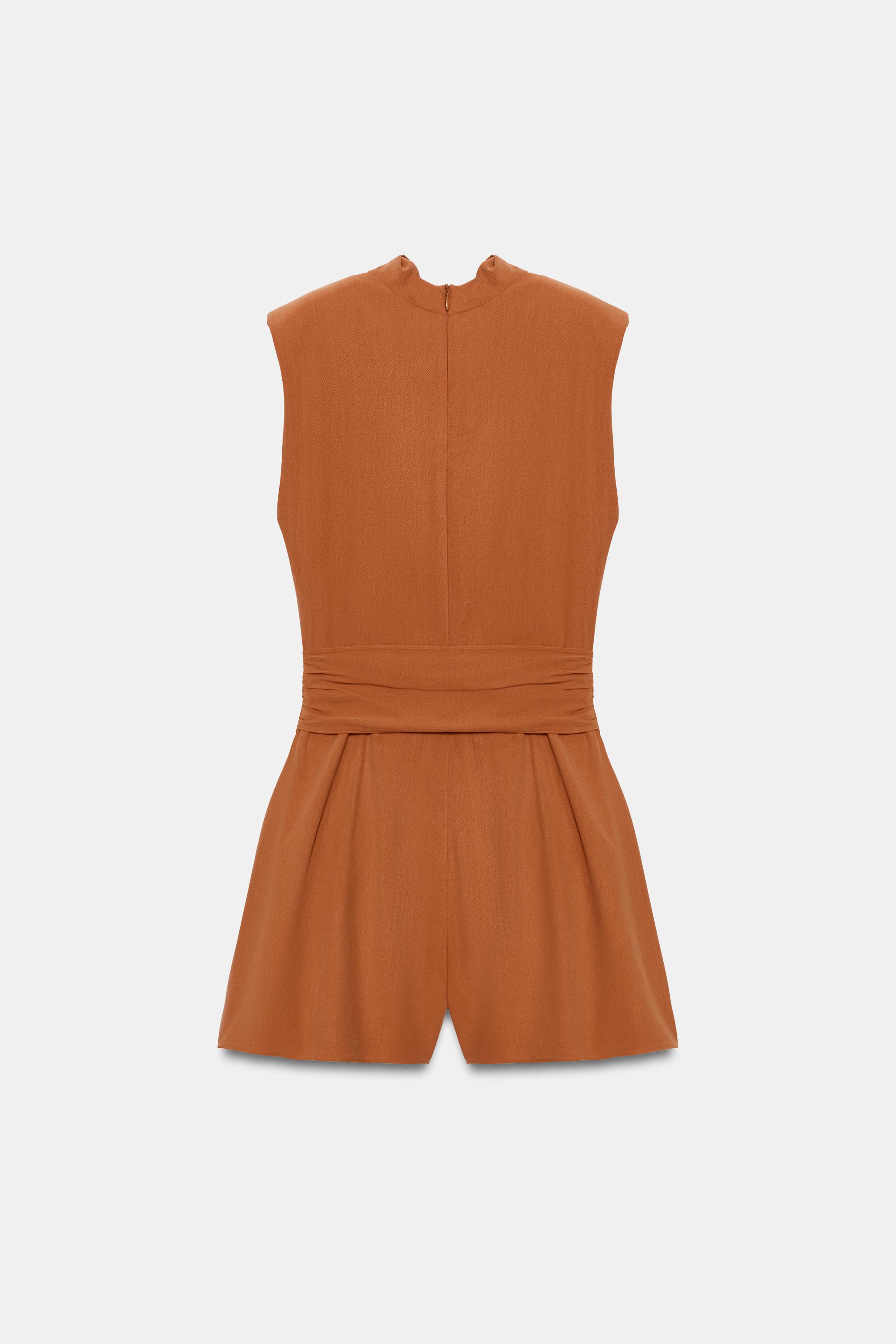 Zara BELTED SHOULDER PAD JUMPSUIT — фото 7