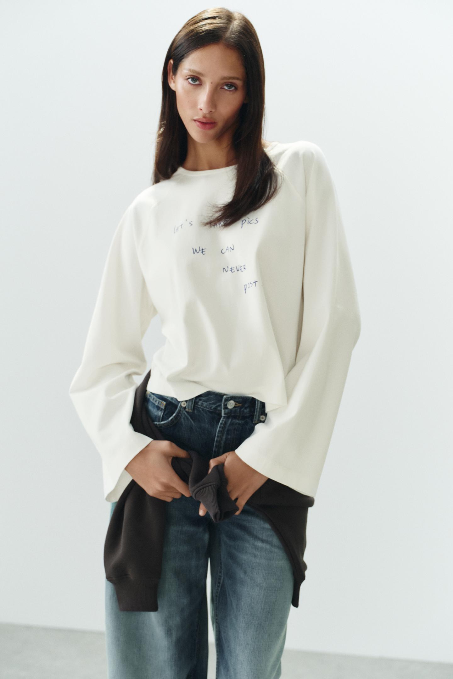 Женская футболка Zara Thomas LelÚ Raglan, цвет: Устричный белый — фото 2