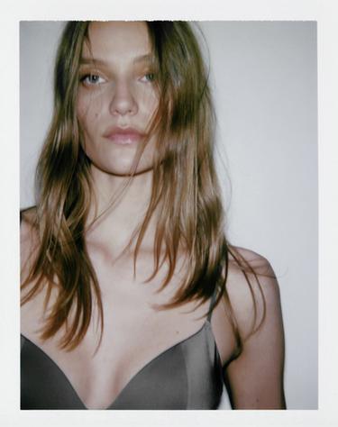 POLYAMIDE BLEND TOP - Dark charcoal grey by Zara