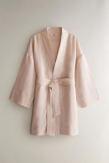 ЛЕНЕН ХАЛАТ - Розово от Zara – Изображение 0