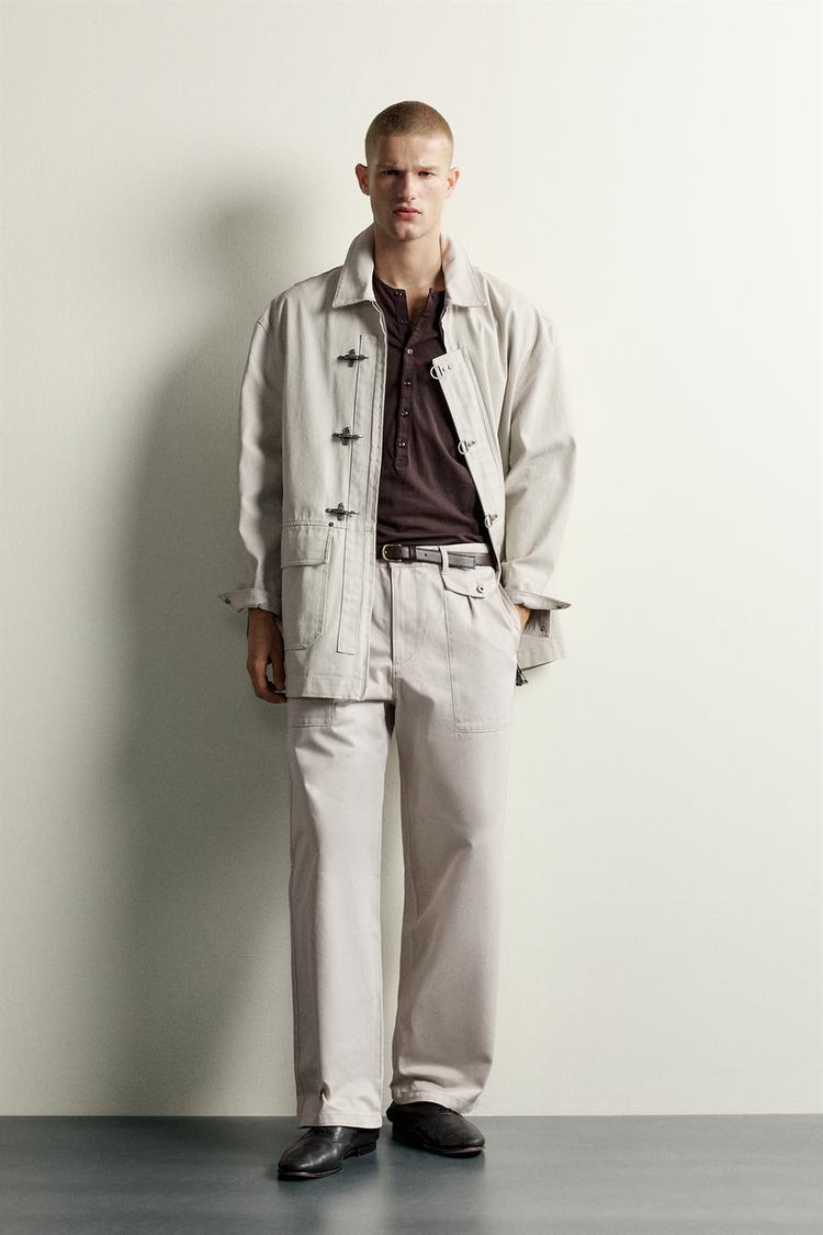 STRAIGHT RELAXED FIT TROUSERS WITH POCKETS