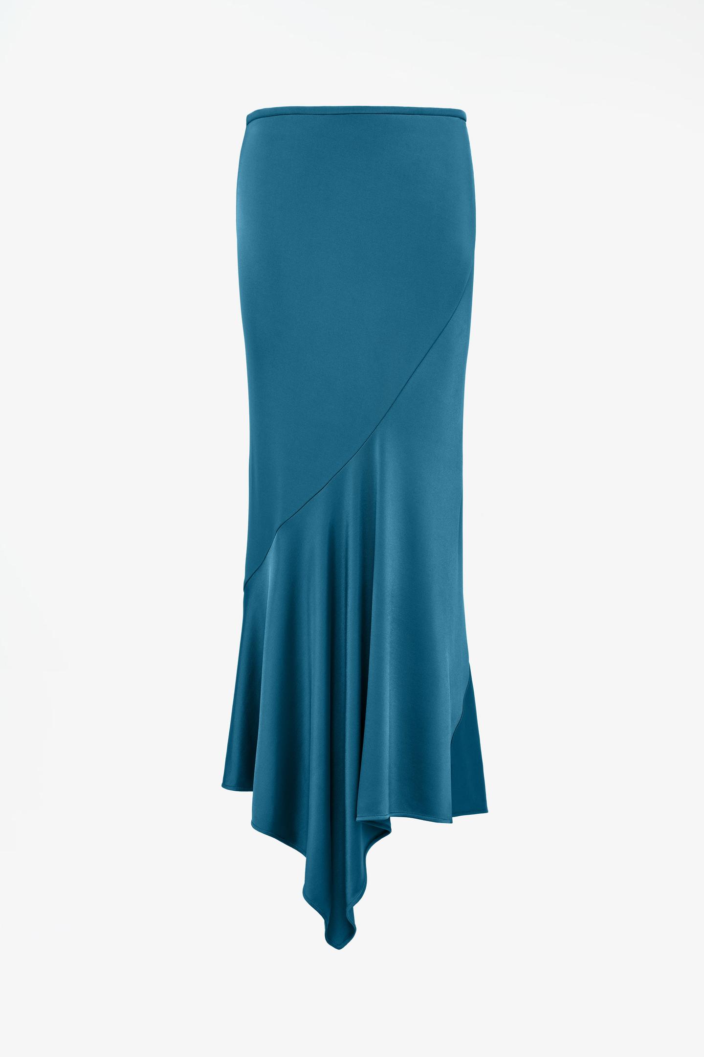 Женская юбка Zara Limited Edition Asymmetric Cut, цвет: Зелёный — фото 3
