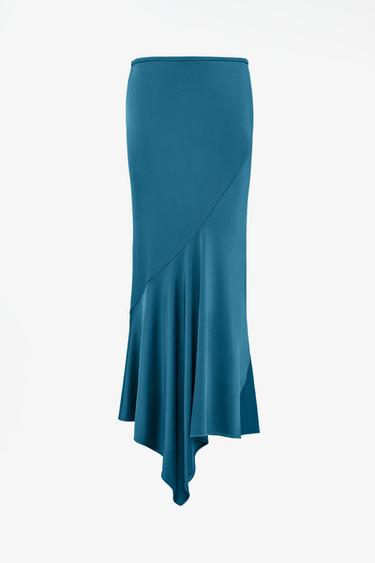 LIMITED EDITION ASYMMETRIC CUT SKIRT — Duck green 1