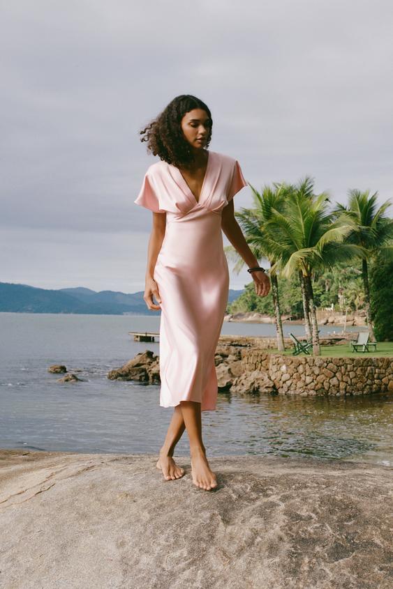 ROBE MI-LONGUE SATINÉE