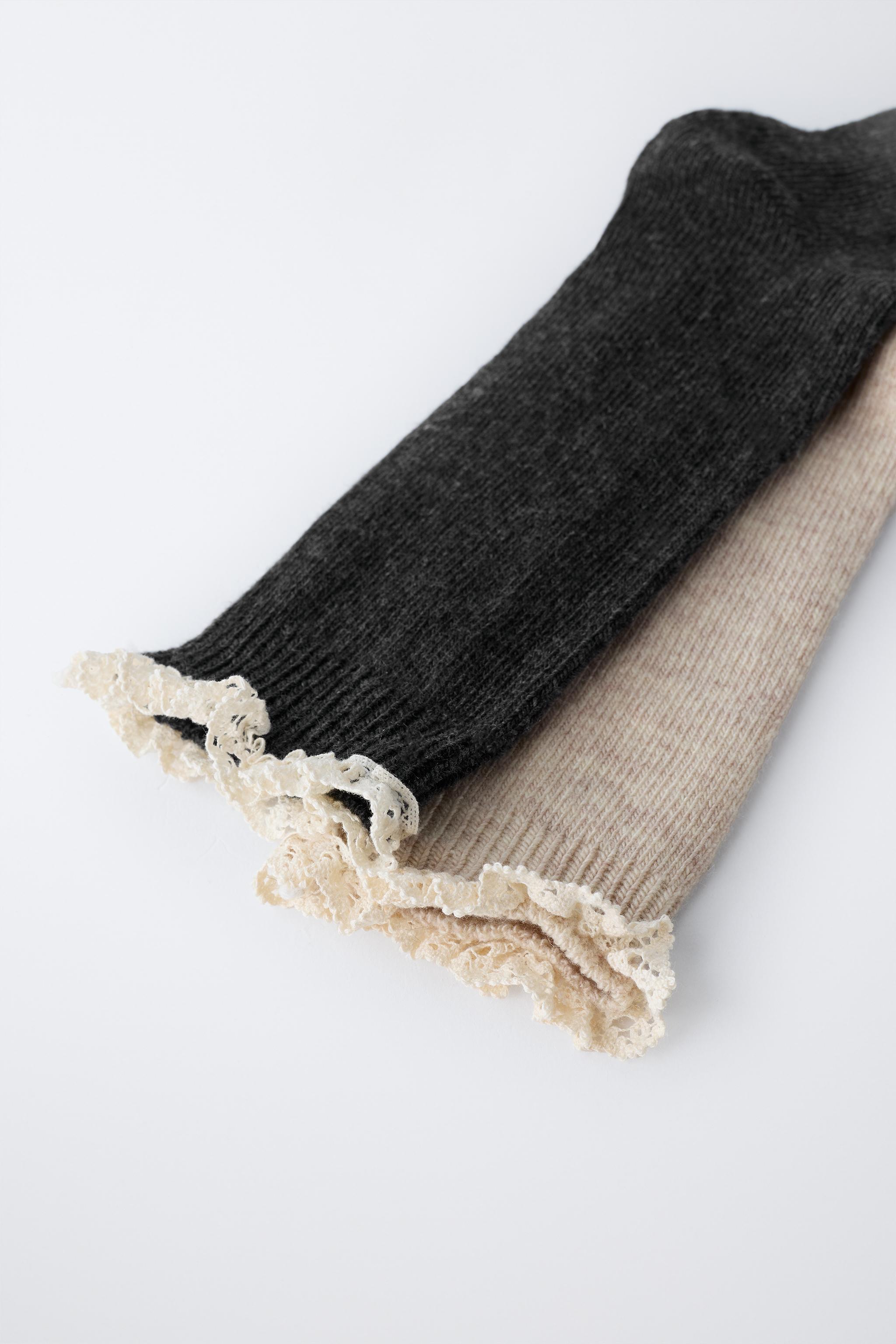 TWO-PACK OF LACE TRIMMED SOCKS