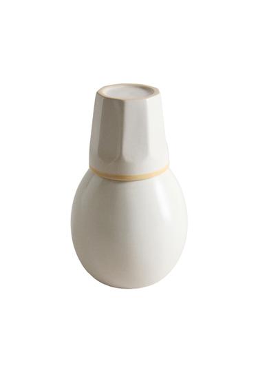 SERVICE DE NUIT BOUTEILLE ET TASSE CÉRAMIQUE - Écru de Zara