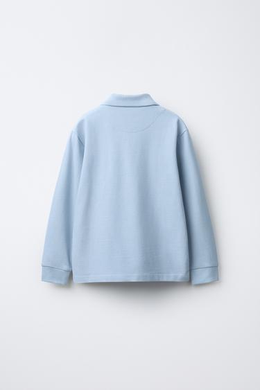 BASIC PIQUÉ POLO SHIRT - Sky blue by Zara - Image 1