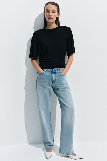 JEANS ZW COLLECTION RECTOS TIRO BAJO - Biru muda dari Zara