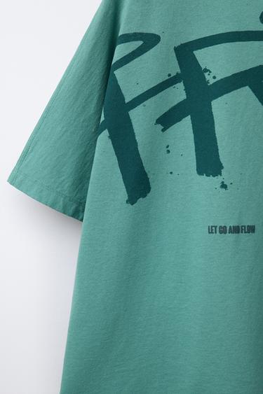 GRAFFITI PRINT T-SHIRT - Green by Zara - Image 3