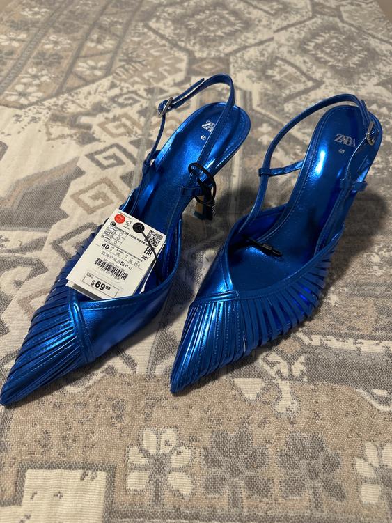 METALLIC SLINGBACK HEELS - Image 4