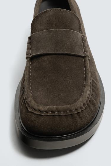 MOCASSINS EN CUIR AVEC MASQUE - Marron de Zara - Image 5
