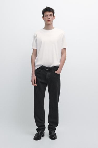 T-shirt 100 % coton mercerisé - Blanc de Zara - Image 0