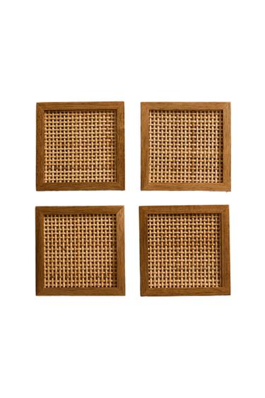 PACK OF WOODEN COASTERS (PACK OF 4) - Brown by Zara