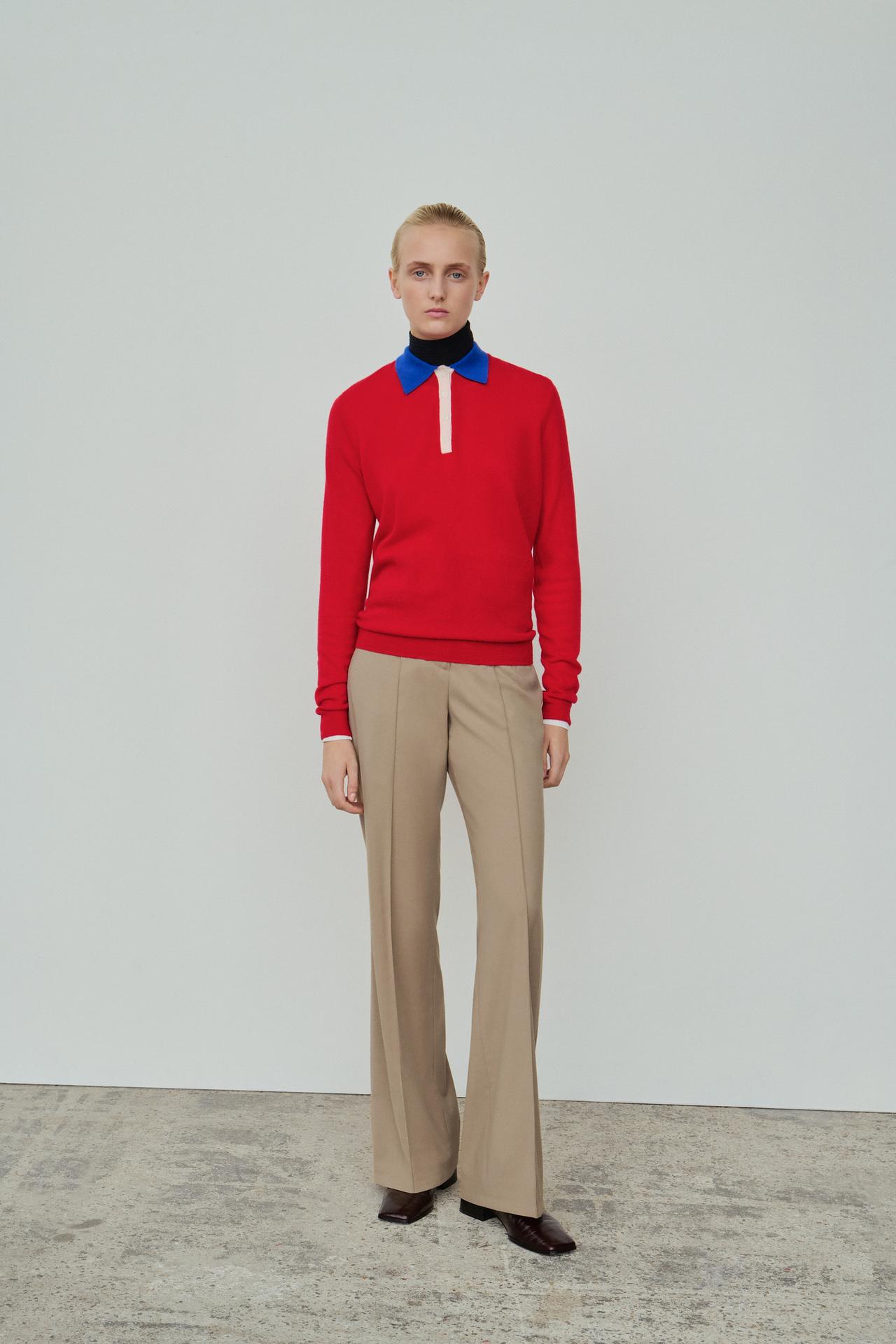EXTRA-SOFT 100% WOOL POLO — Red