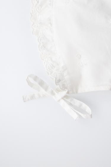 EMBROIDERED FRILL BONNET - White by Zara - Image 2