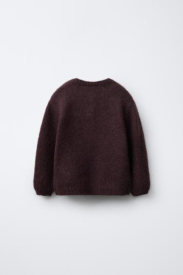 GILET EN MAILLE - Bordeaux foncé de Zara - Image 1