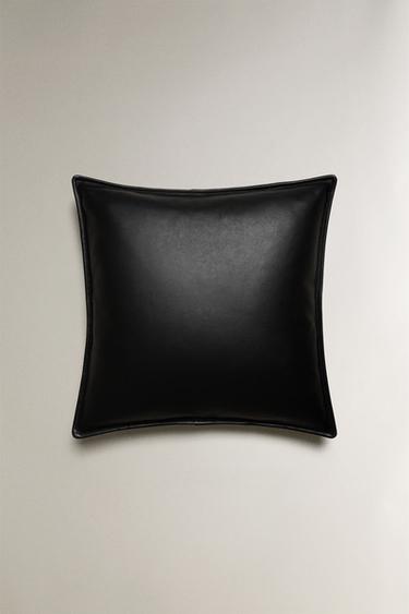 CAPA ALMOFADA PELE COSTURA - Preto da Zara