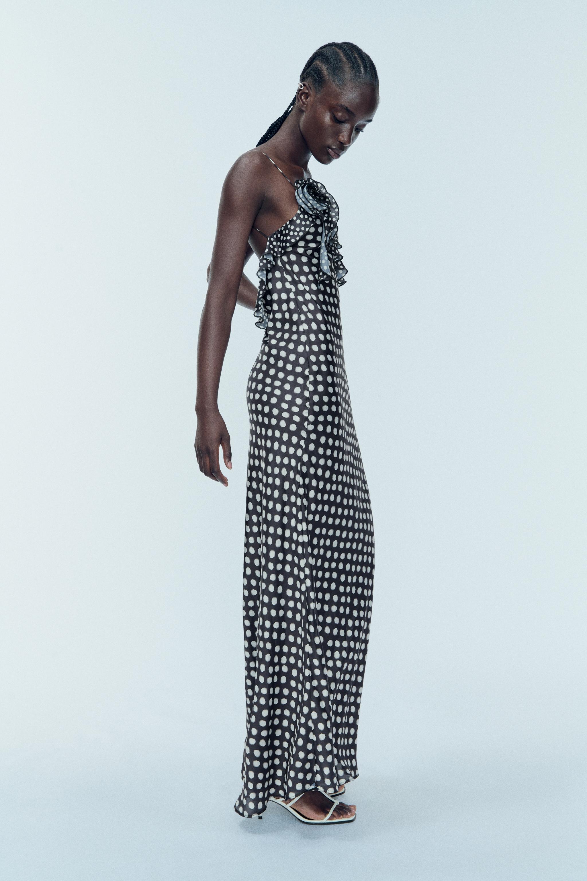 Black and white polka dot dress zara hotsell