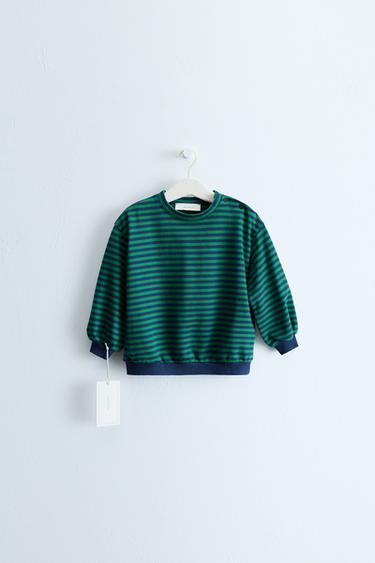 ZARA TIMELESS - STRIPED PRINT SWEATSHIRT - Grey green by Zara