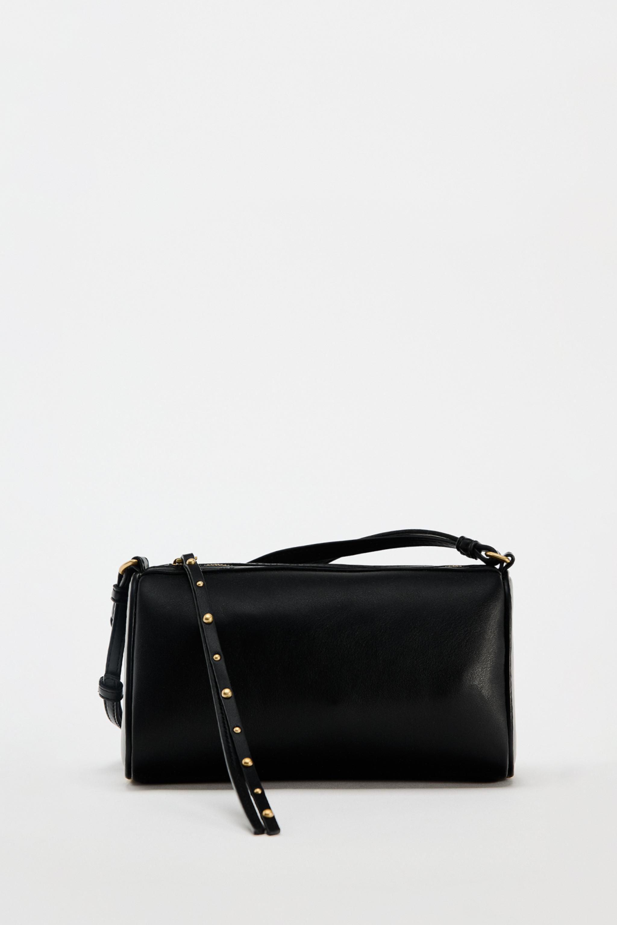 Zara black bag with studs sale