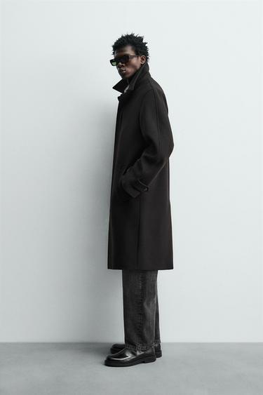 MANTEAU MÉLANGE LAINE MANTECO ® - Marron de Zara - Image 3
