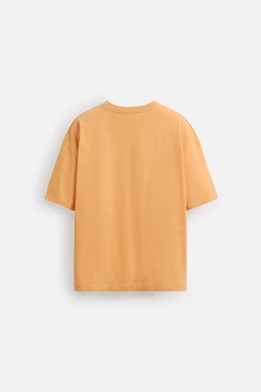 TEXTURED PRINT T-SHIRT - Orange de Zara - Image 6