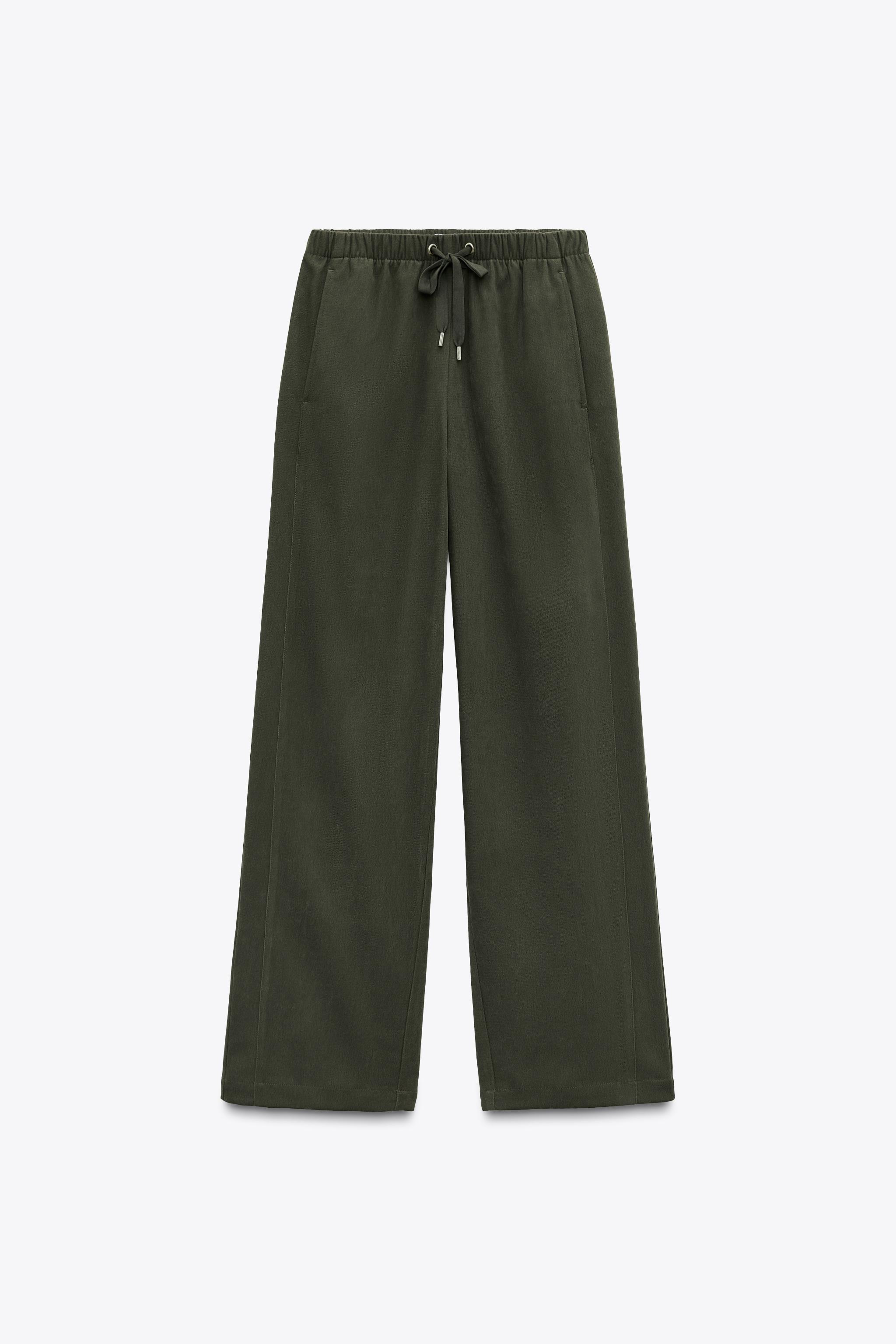 ZARA ワイドフルイドパンツ 8372/349 FLOWY WIDE LEG PANTS - Khaki | ZARA Canada