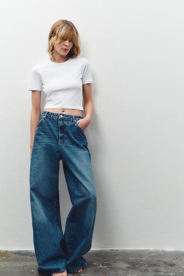 CROPPED STRETCHSHIRT - Wit van Zara