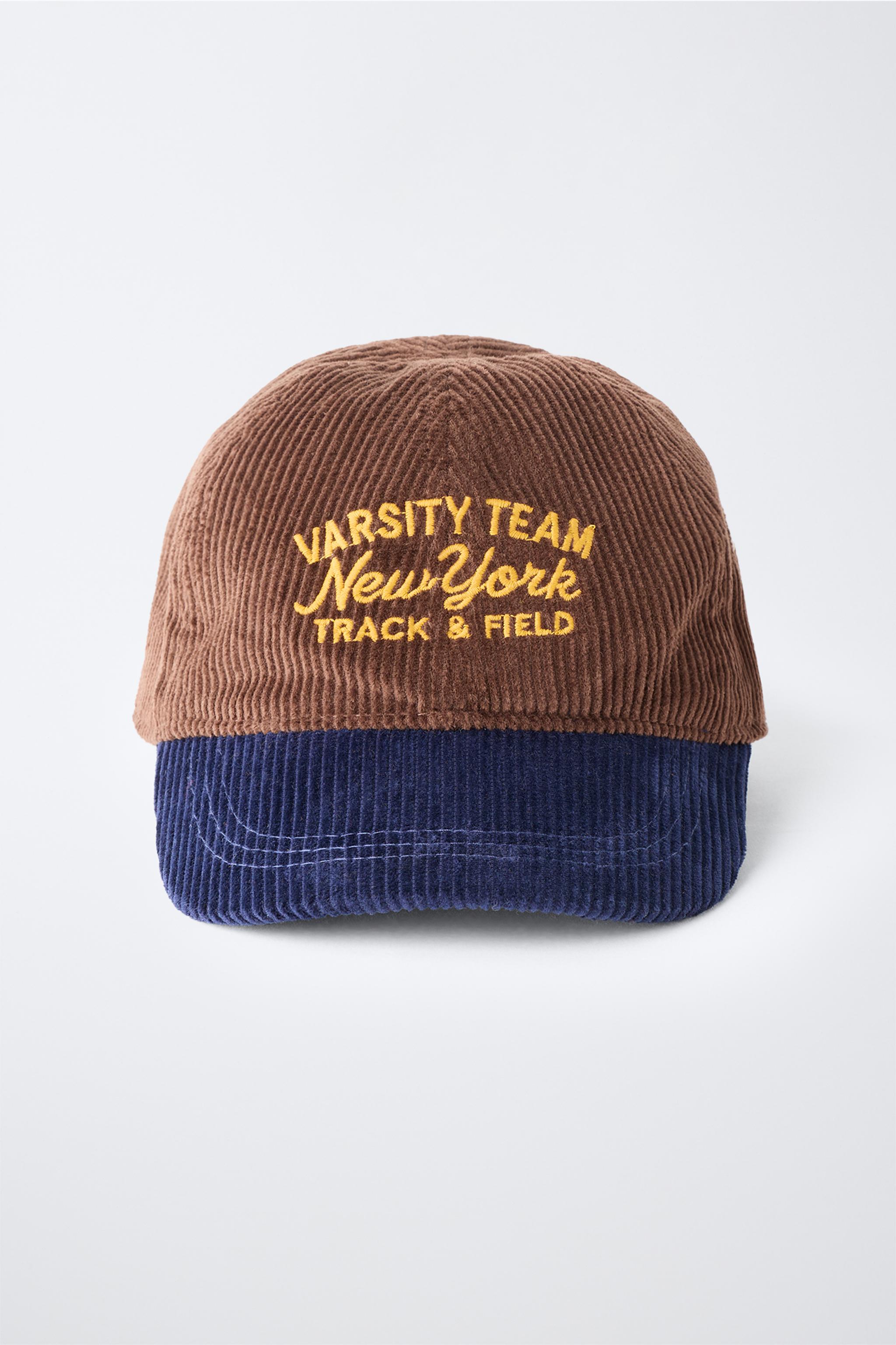 EMBROIDERED TEXT CORDUROY CAP