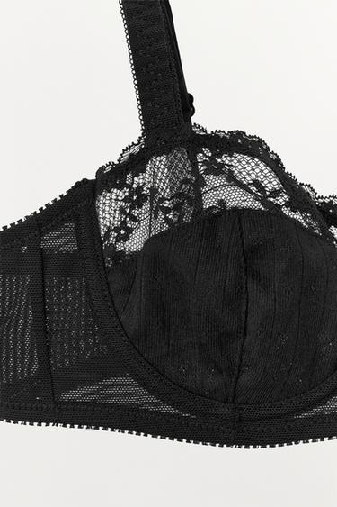 SOUTIEN-GORGE À ARMATURES POINTELLE AVEC DENTELLE - Noir de Zara - Image 6