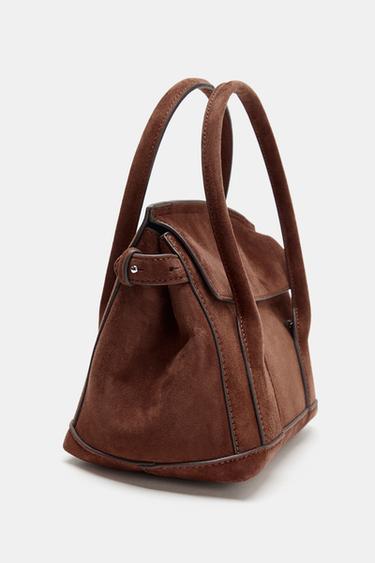 LEATHER MINI CITY BAG - Chocolate by Zara - Image 4