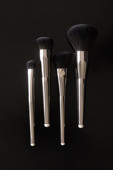 MAKEUP BRUSH SET (SET OF 4) - Silver by Zara